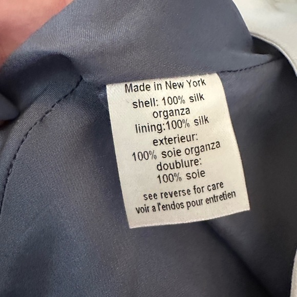 Caroline Constas Off the Shoulder Top Blue and White Embroidery size Small - Picture 3 of 7